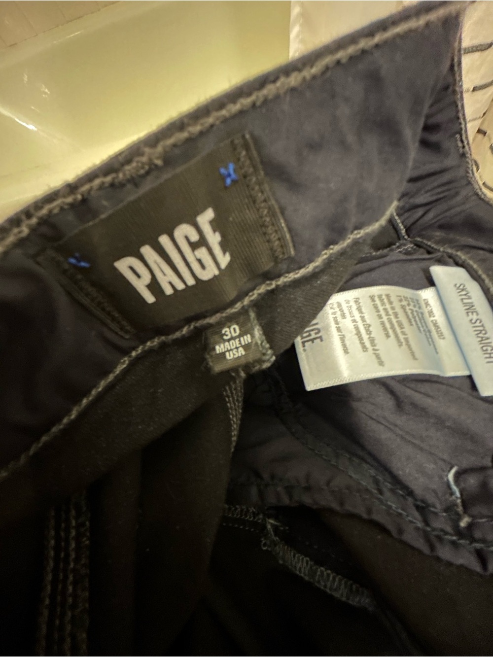PAIGE Skyline Straight Leg Denim Jeans Barnette Dark Wash NWT Size 30